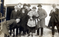 Passengers posing